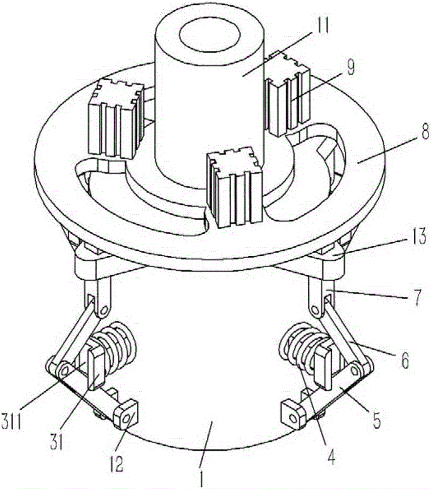 Mechanical clamping jaw applied to bearing ring