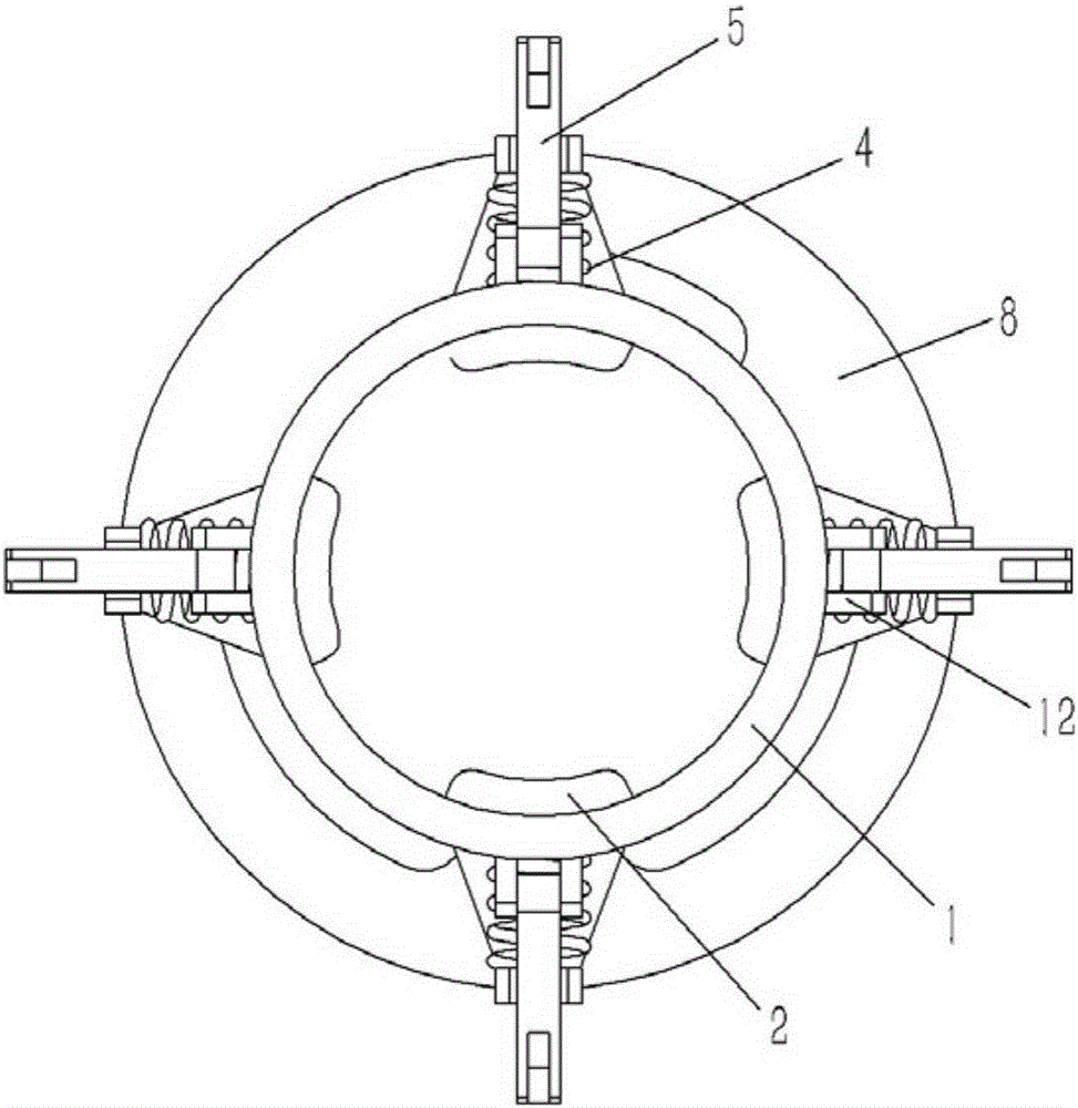 Mechanical clamping jaw applied to bearing ring