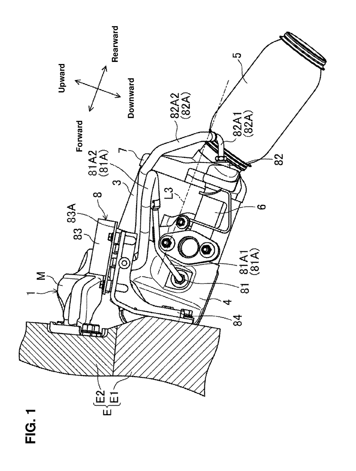 Exhaust device of engine