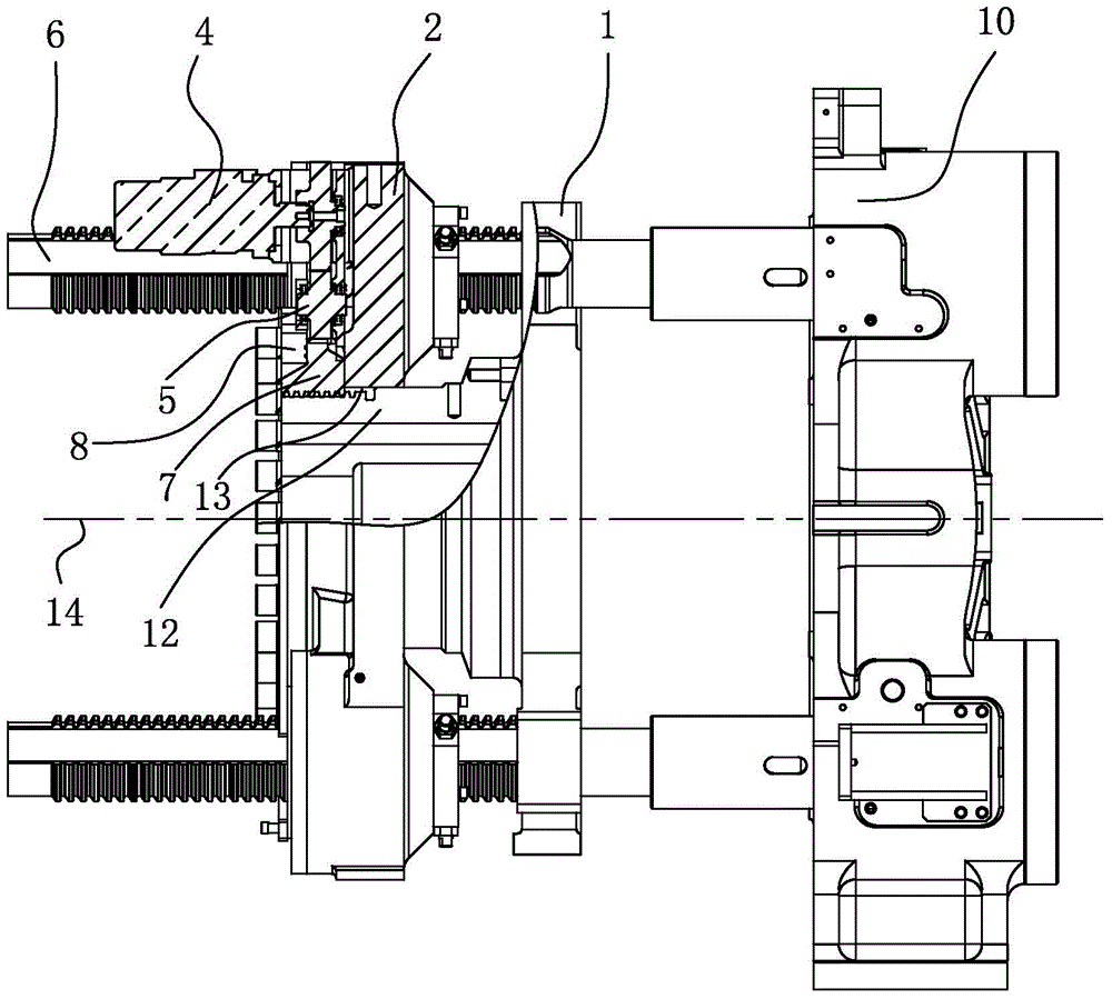 Two-plate injection molding machine and die assembly structure thereof