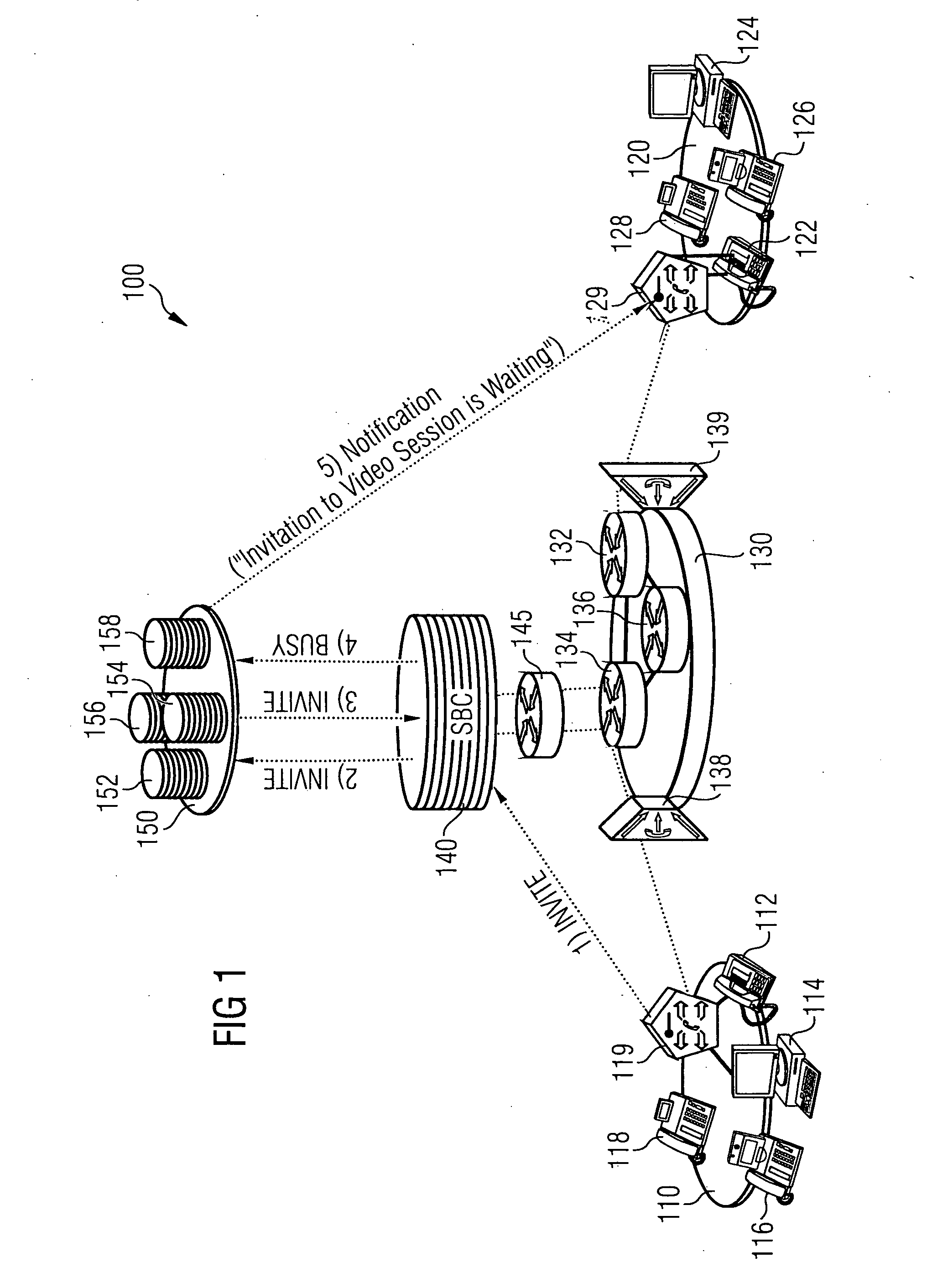 Network arrangement and method for handling sessions in a telecommunications network