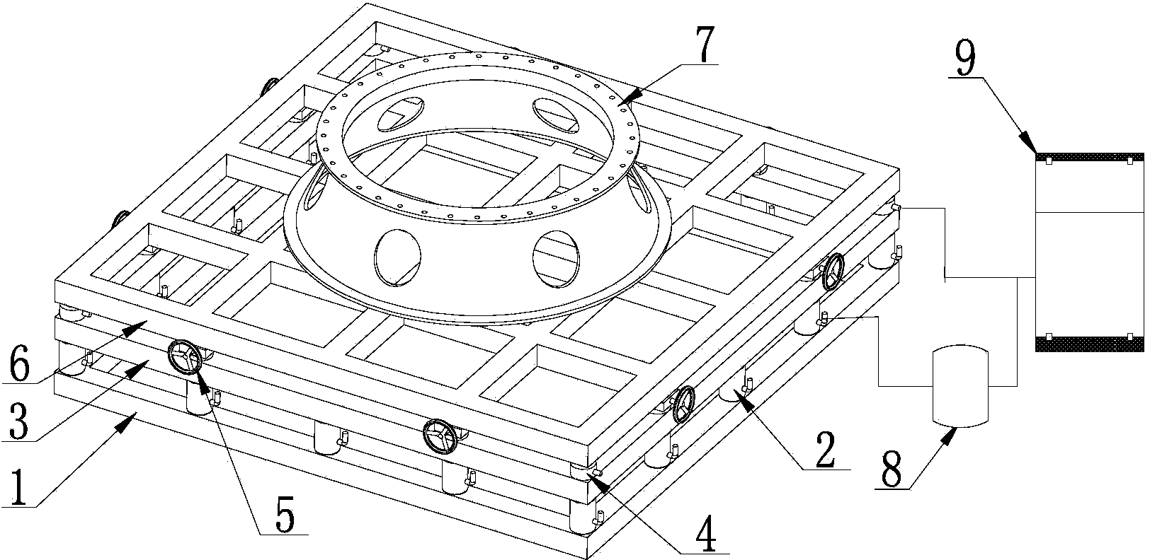 Packaging box shock attenuation system for transportation working condition changes of spacecraft