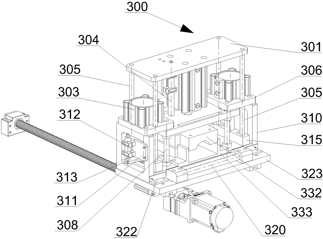 Large sliding table feeding and clamping device