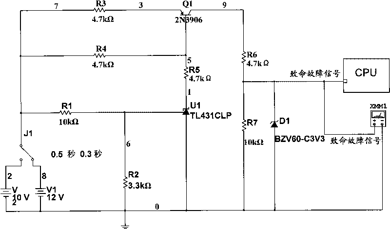 Circuit structure capable of realizing critical failure signal generation function on network communication terminal equipment