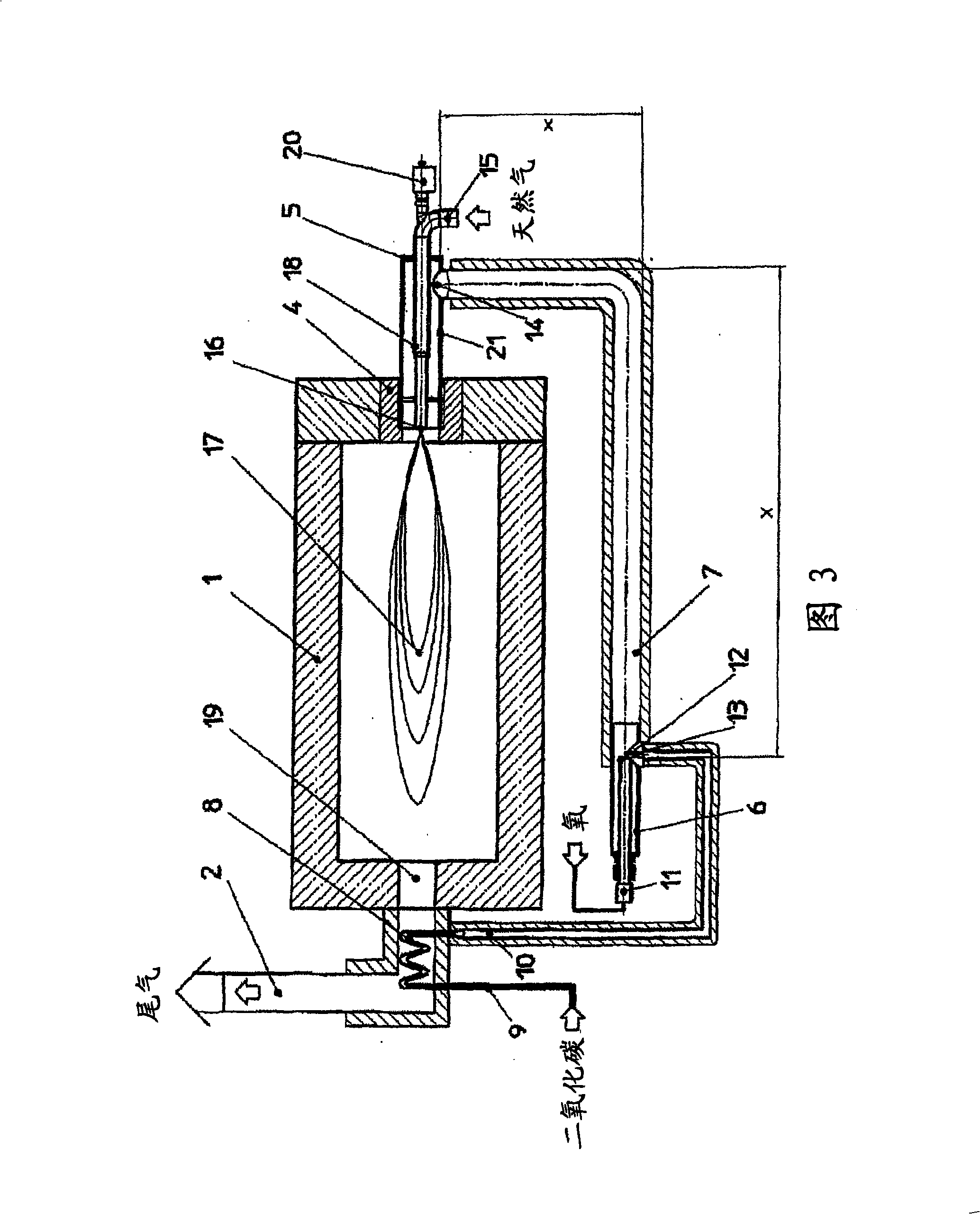 Low-nitrogen oxide combustion technique and device