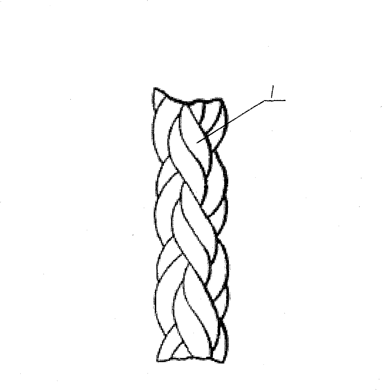 Rope obtained through hybrid weaving of ceramic fiber and basalt fiber