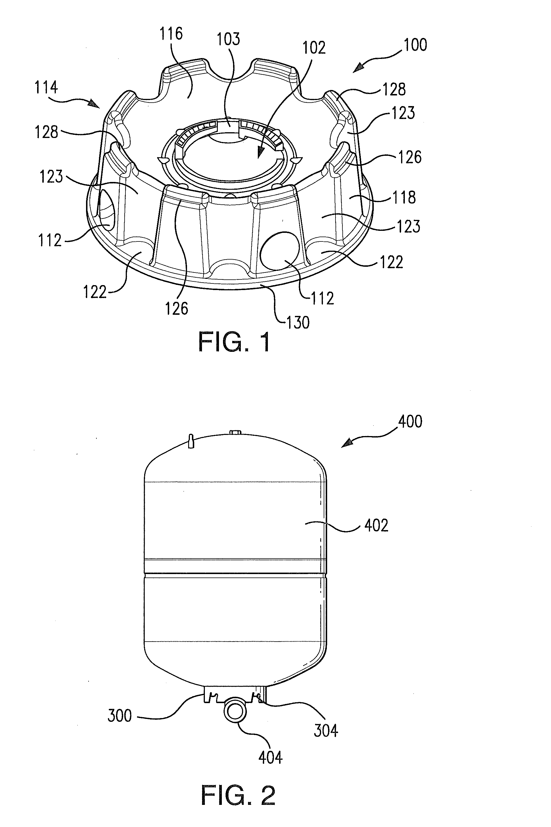 Plastic stand and method of attachment to a pressure vessel