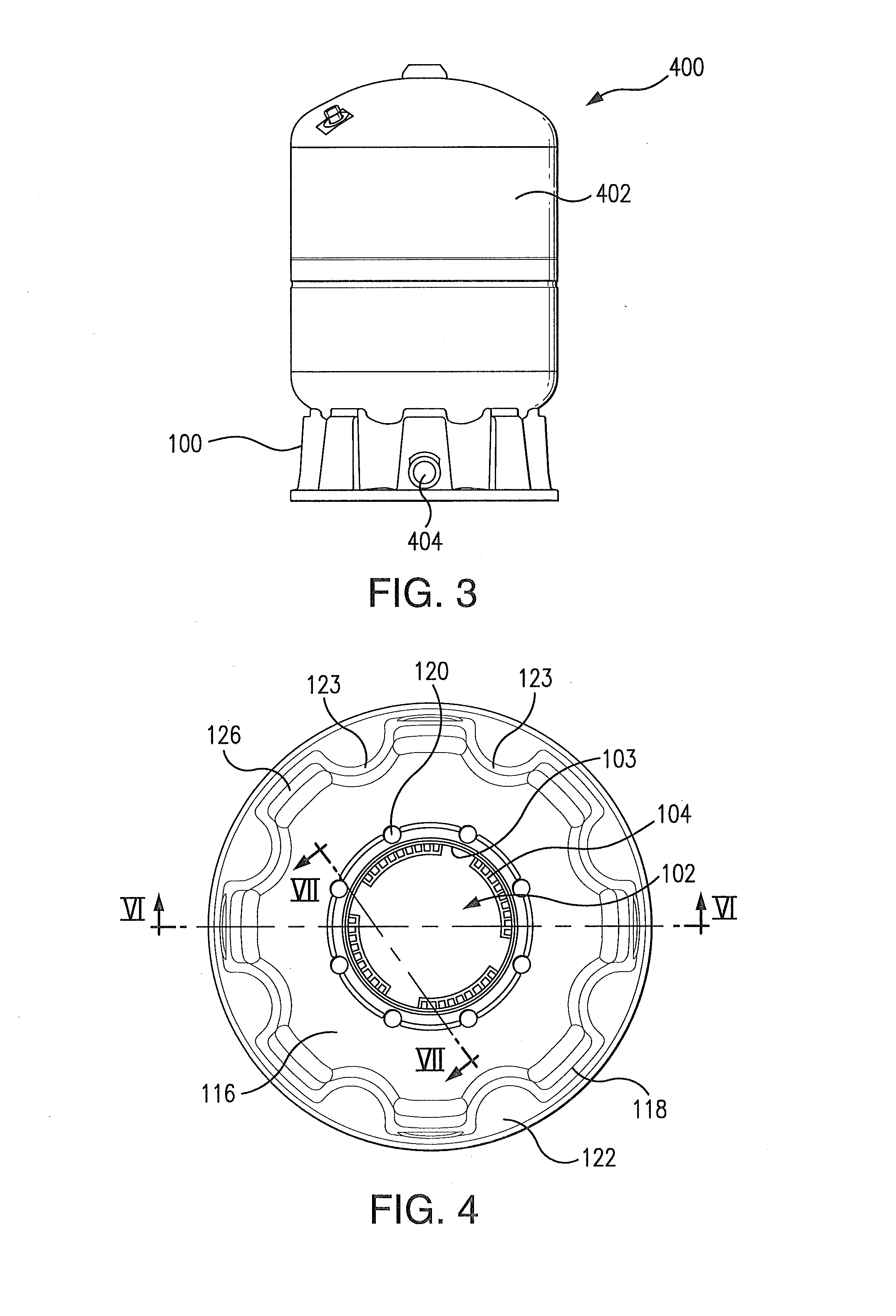 Plastic stand and method of attachment to a pressure vessel