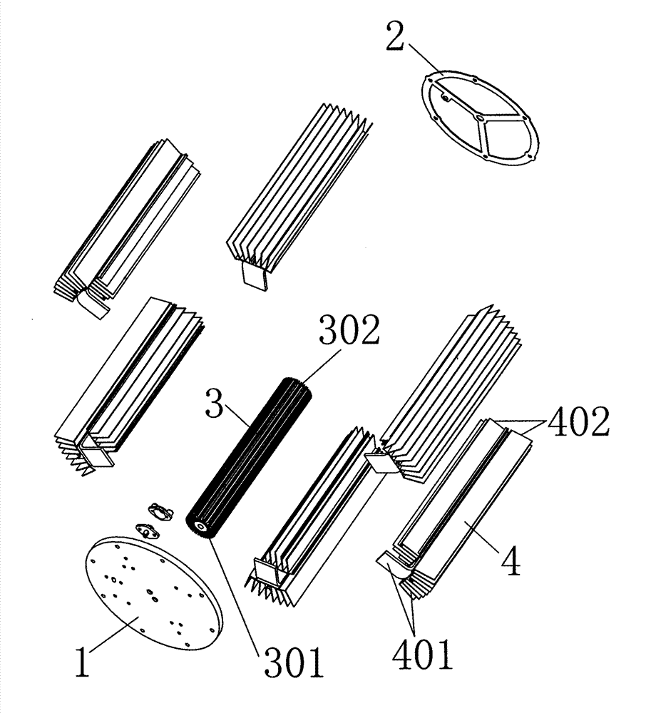 Light radiator and light-emitting diode (LED) mining light