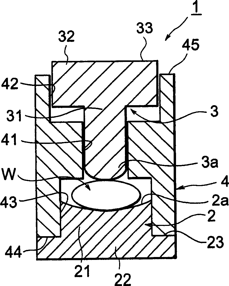 Moulding forming device, method for making optical element