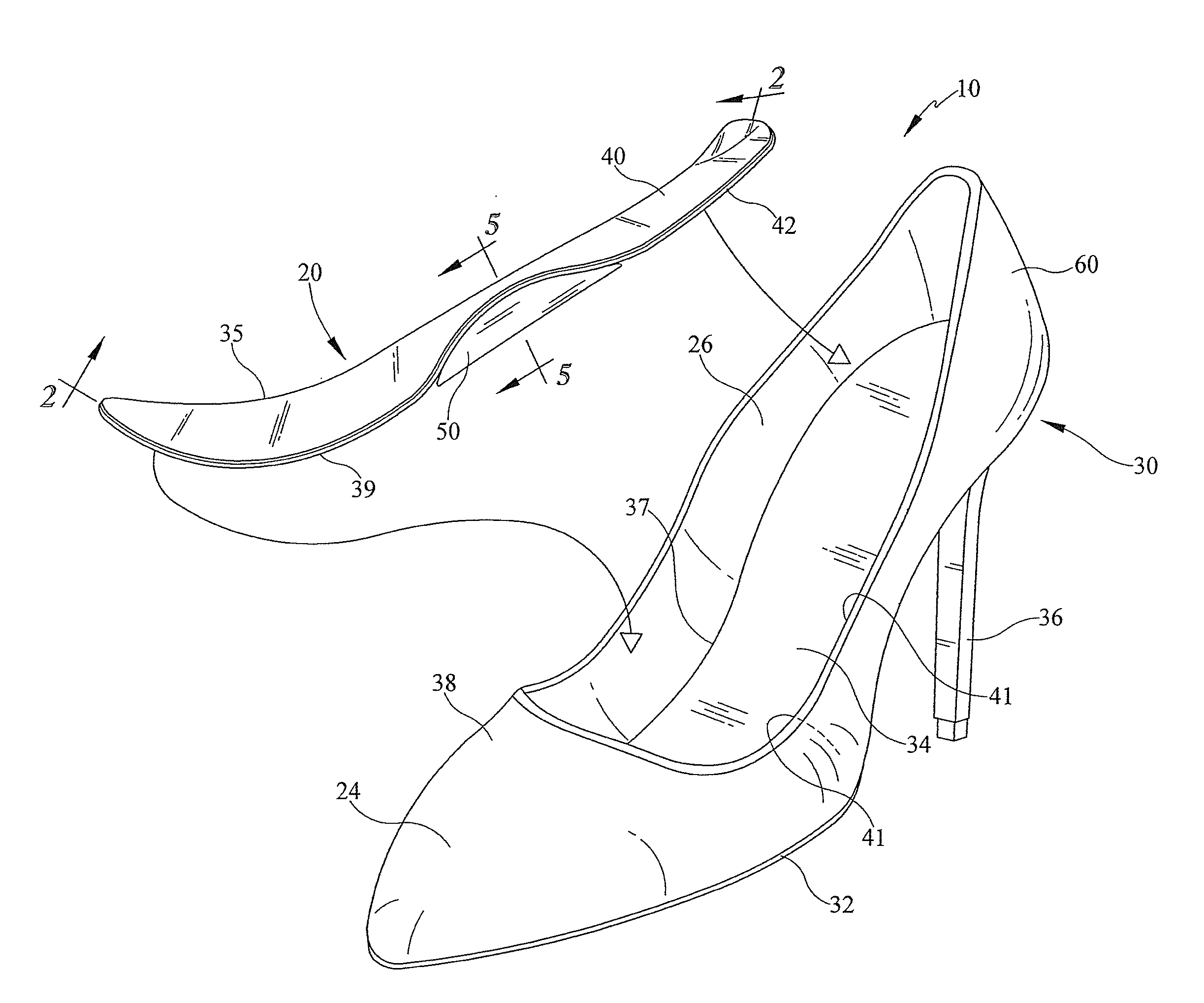 Orthotic insole for a woman's shoe