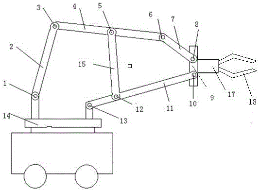 Servo drive dual activity degree link mechanism simple mechanical arm used for assembling work