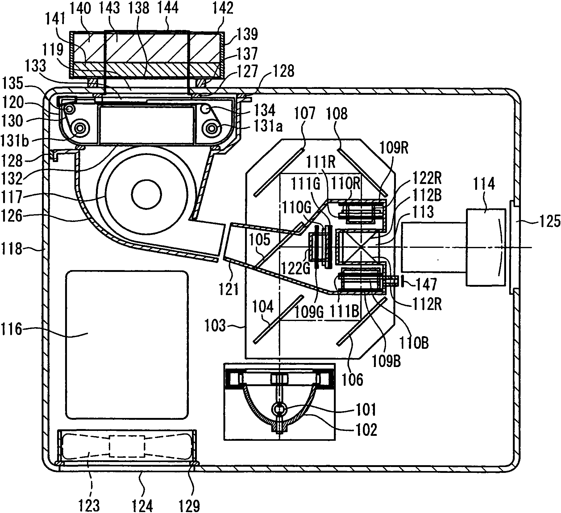 Projection type image display device