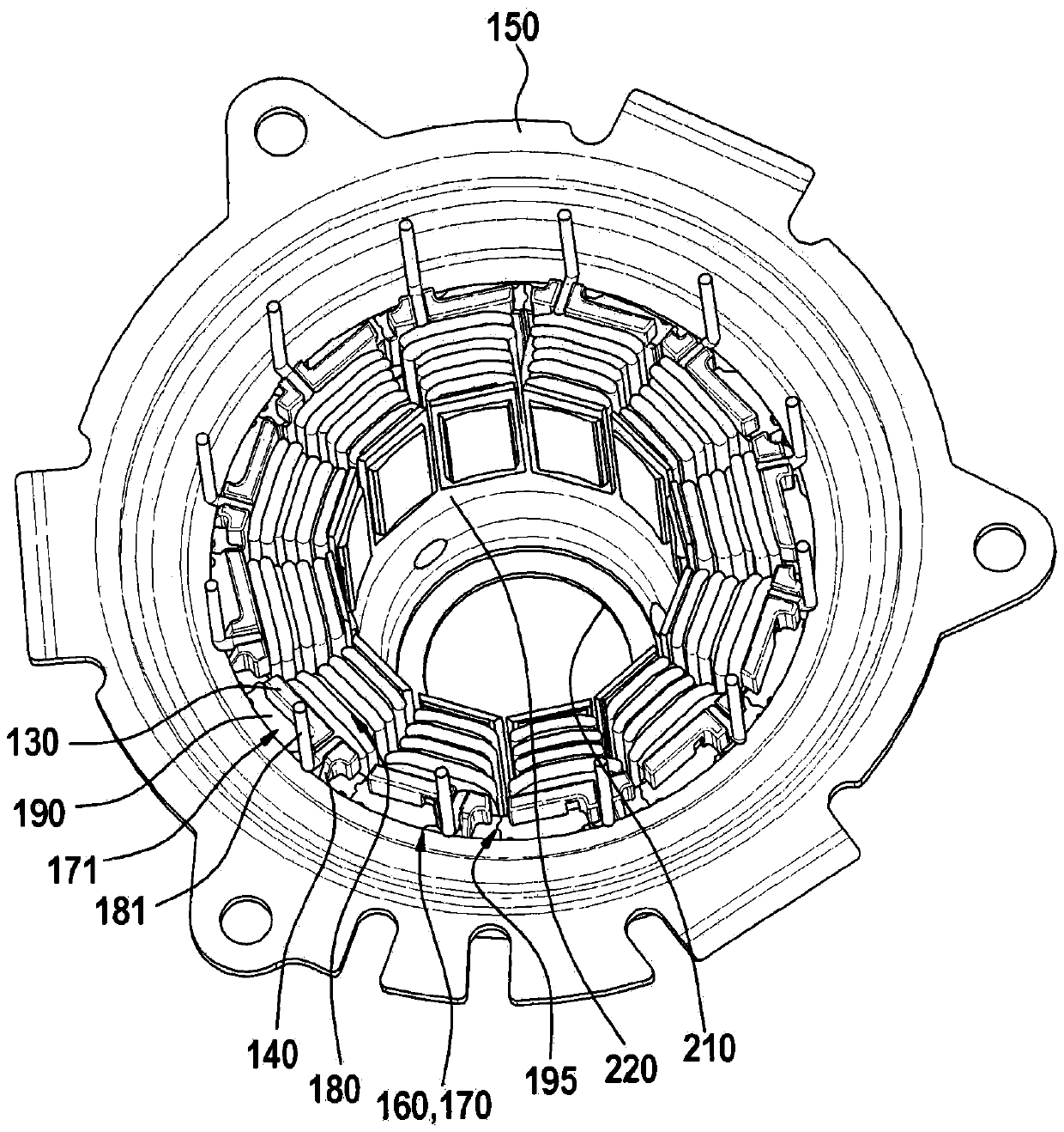 Electric motor with segmented stator