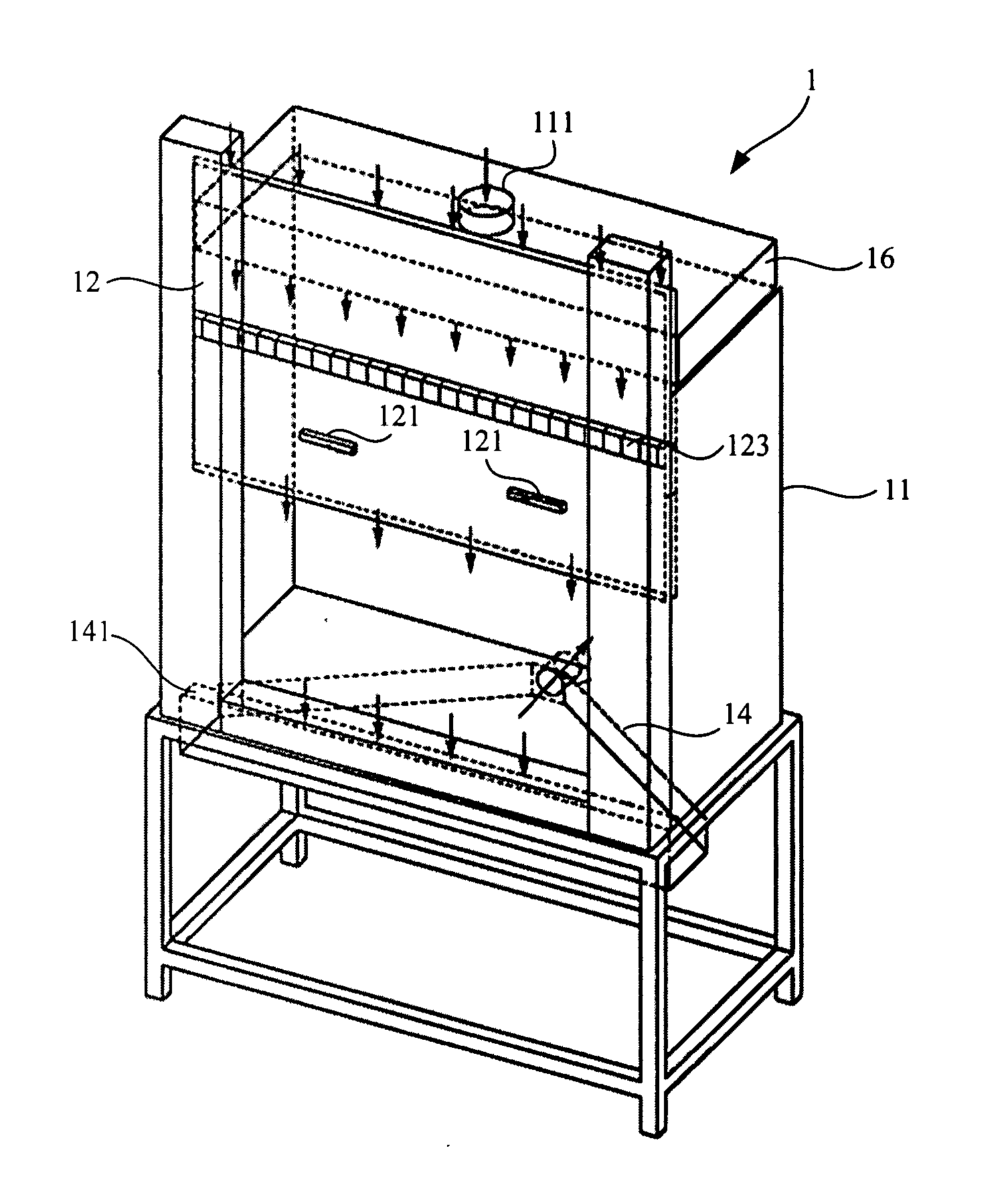 Air curtain-isolated biosafety cabinet
