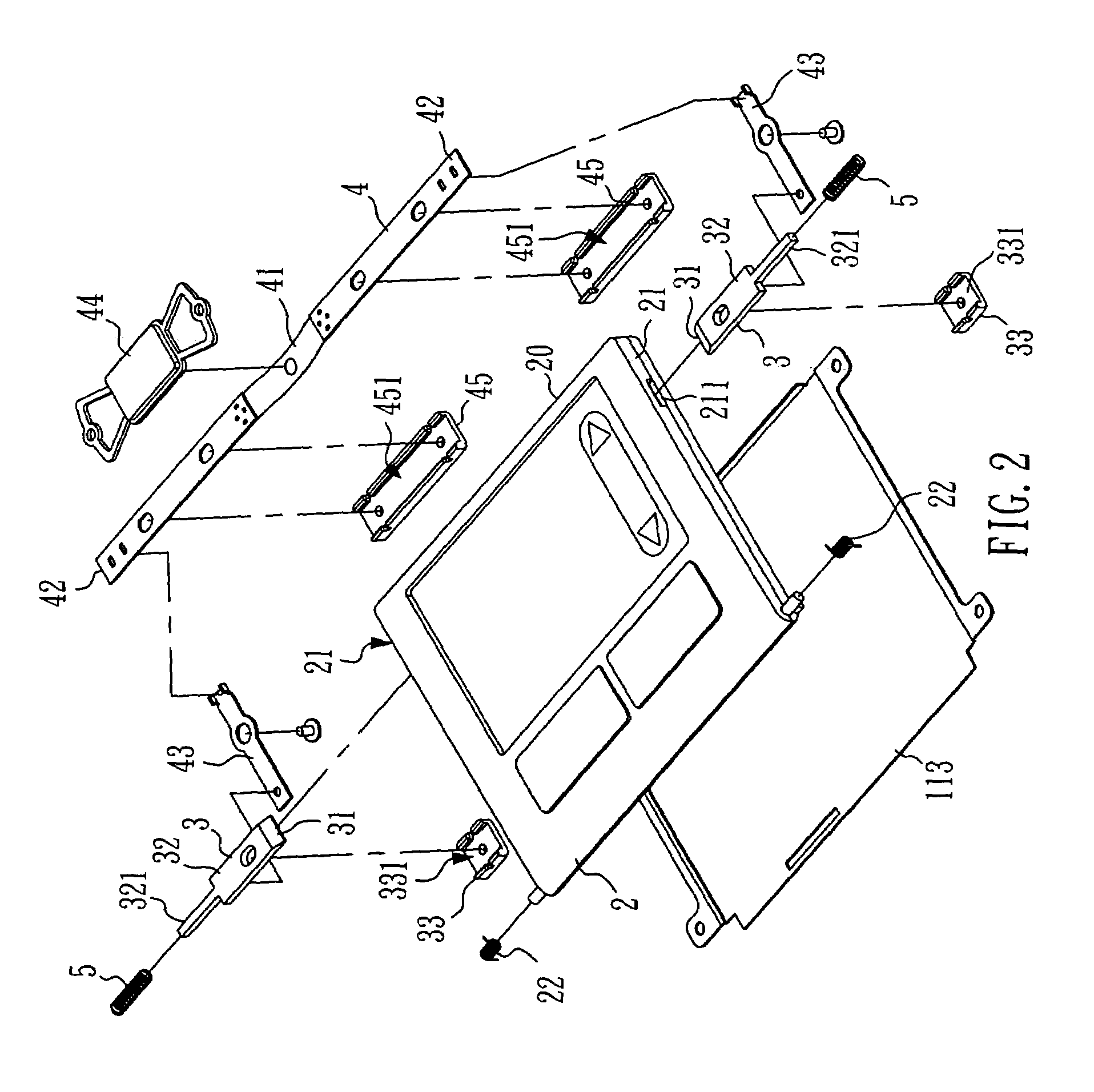 Swivel display inclining structure