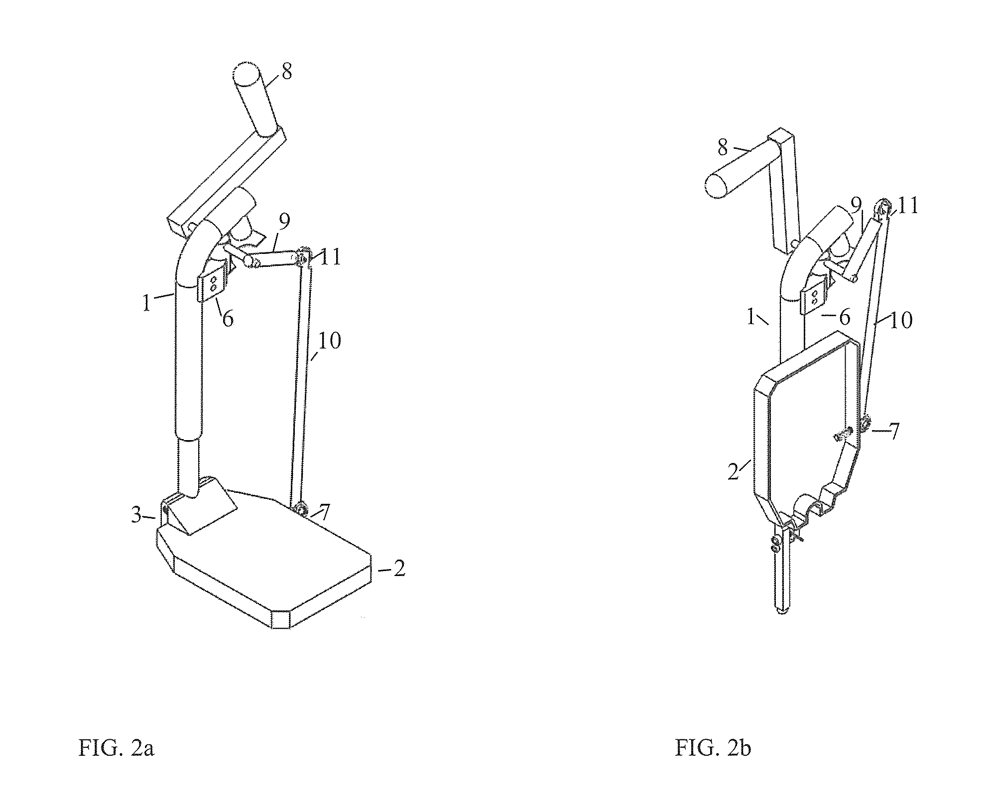 Stand-Assist Manual Wheelchair Footrest Retraction Device