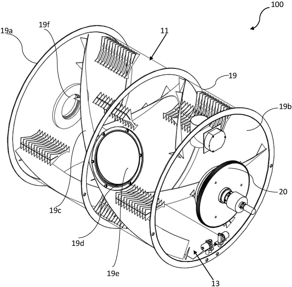 Gear driving type roller device and biochemical treatment equipment, system and method