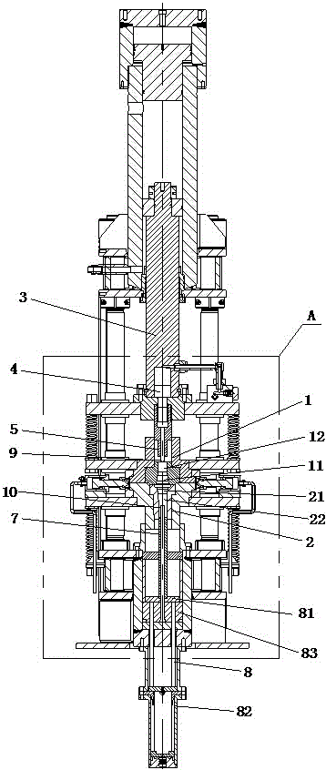 Forming device for metal plastic extrusion forging