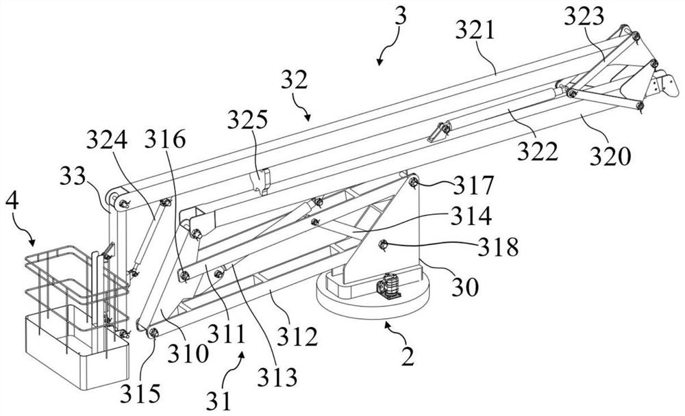 Multi-connecting-rod vehicle-mounted lifting platform