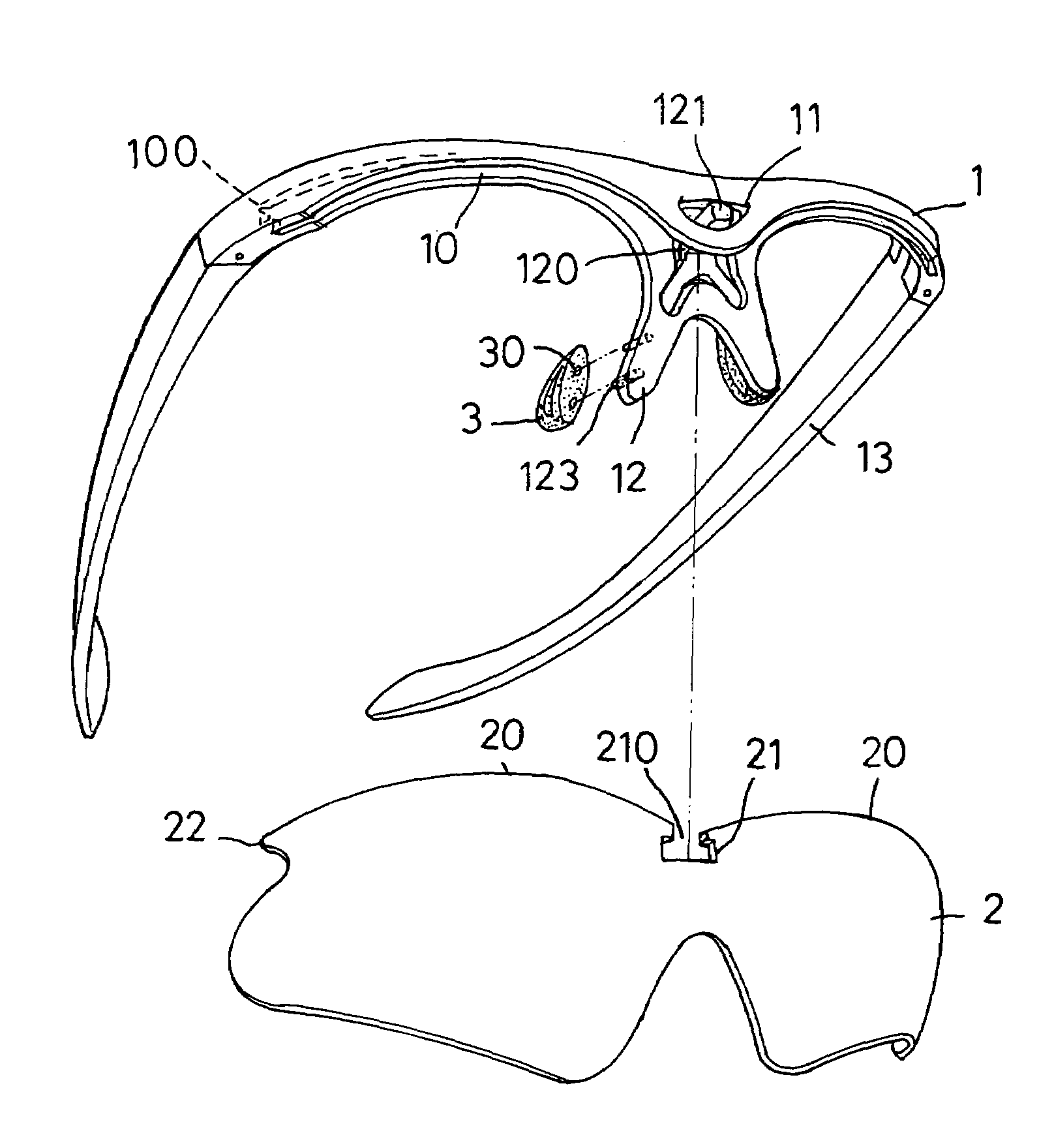 Eyeglasses with lenses changeable