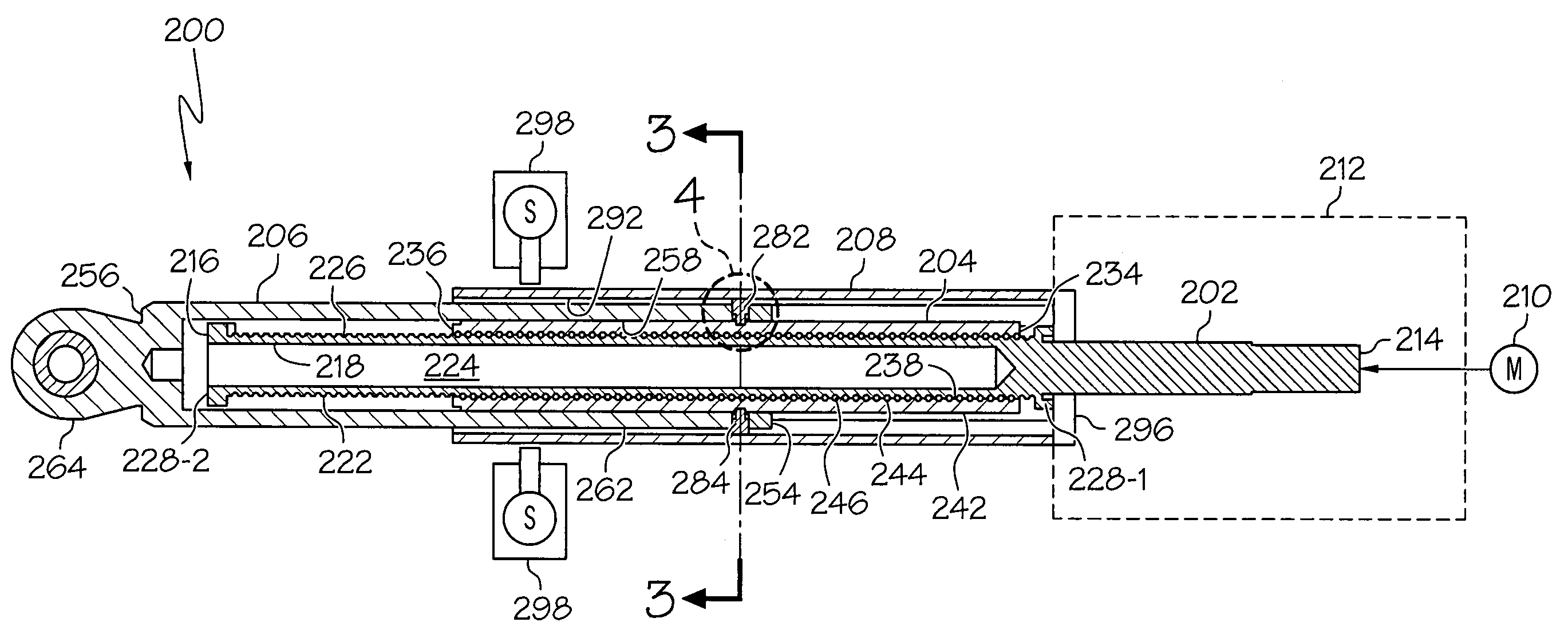 Flight control surface actuator assembly including a free trial mechanism