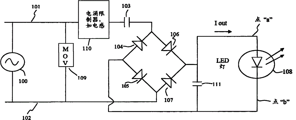 Reactance type LED lighting current control circuit, driver and controlling system