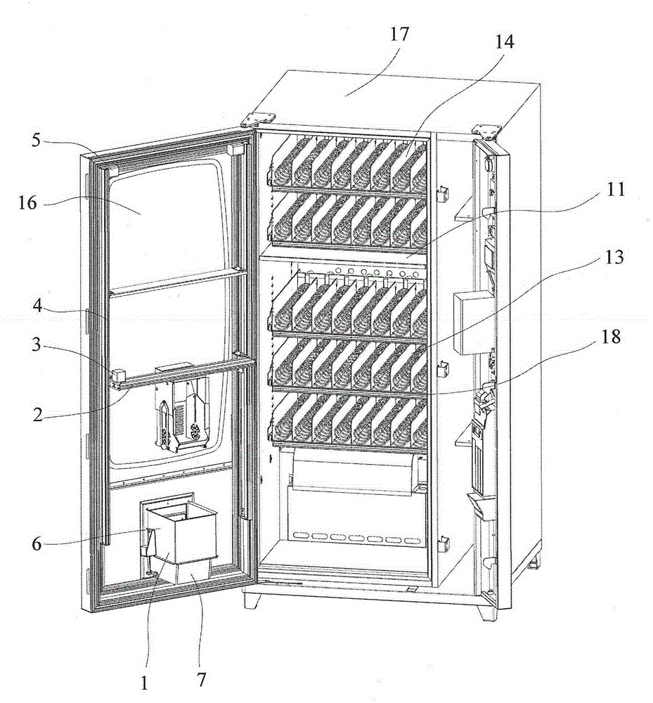 Material conveying device for automatic vending machine