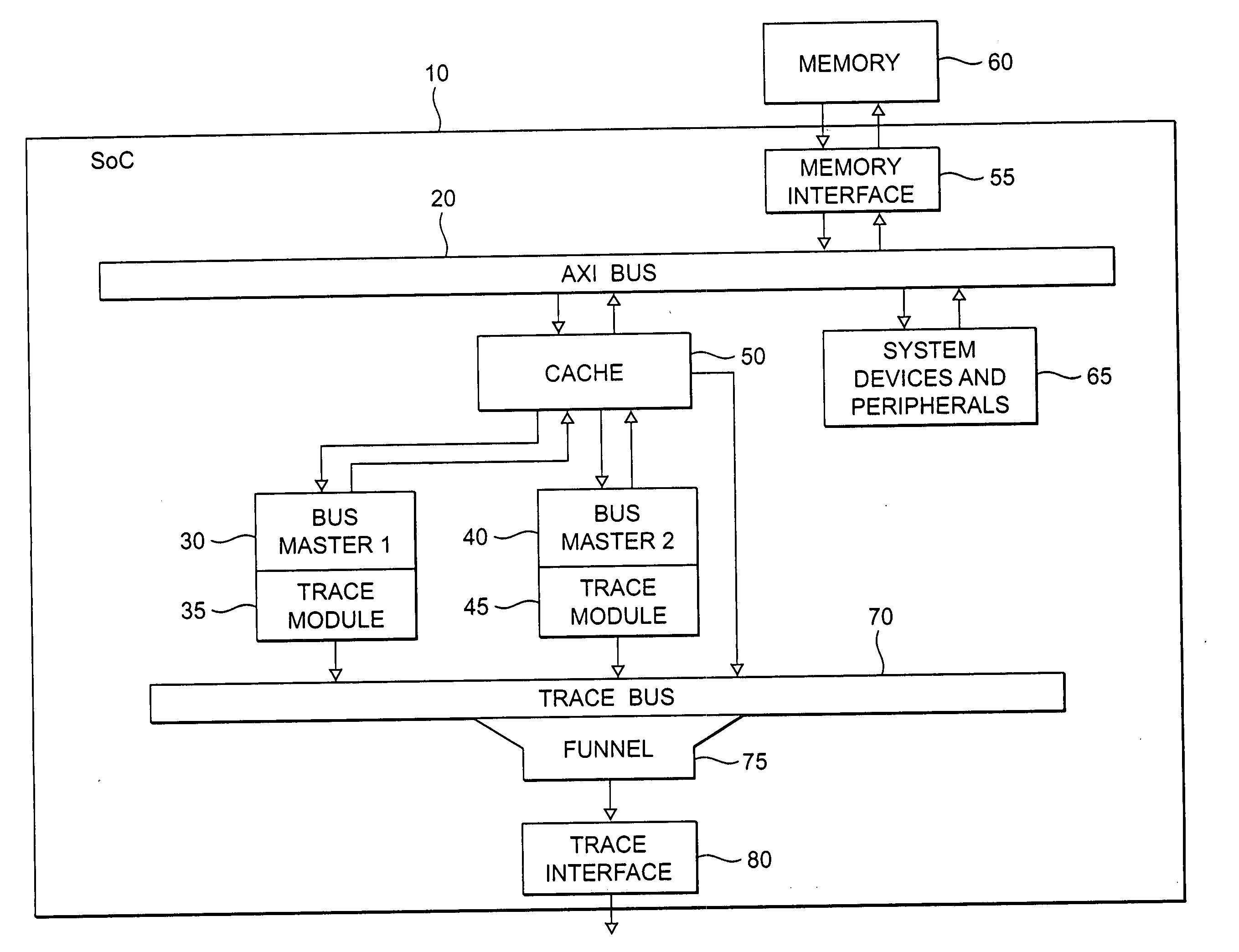 Storage of trace data within a data processing apparatus