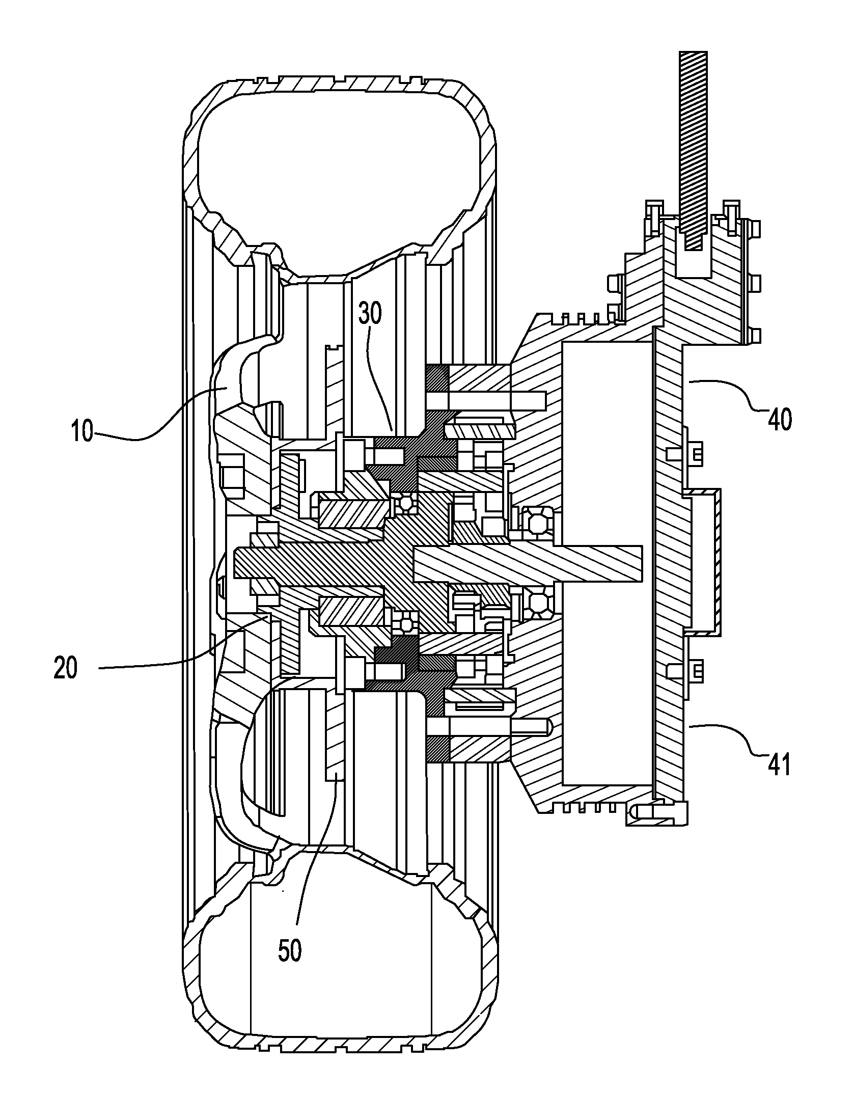 Mounting structure for in-wheel motor system