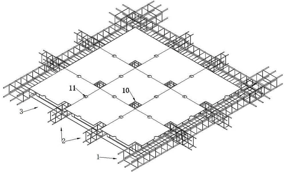 Hidden frame dense rib cavity floor