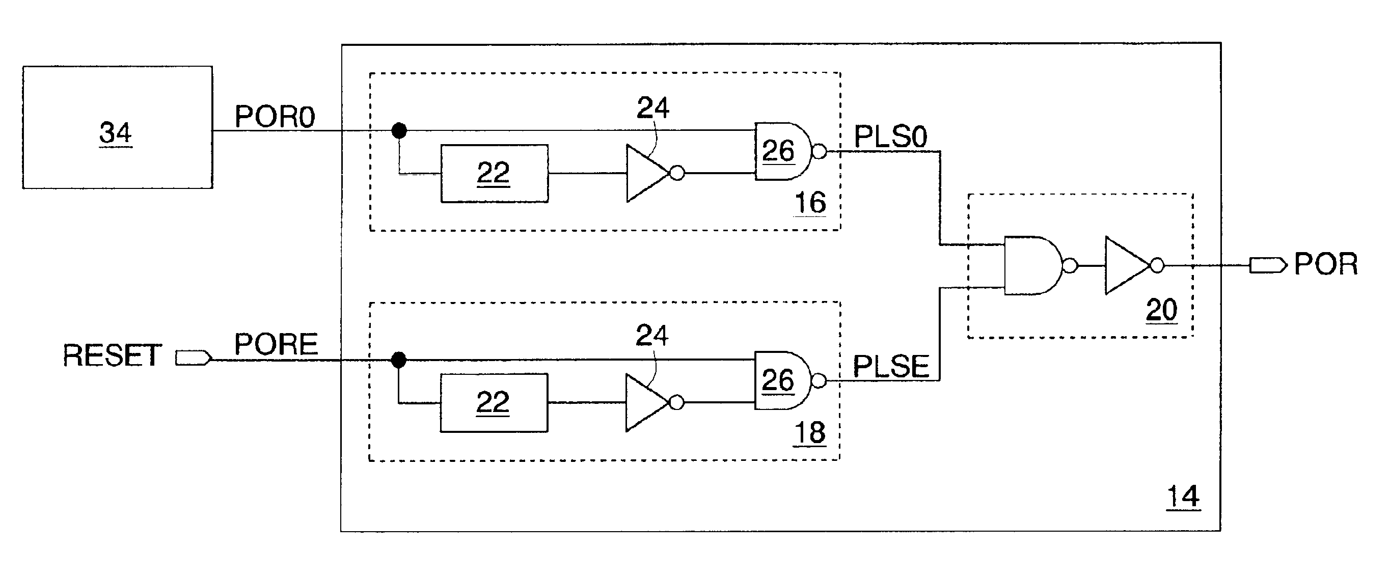 Power-on reset circuit/method for initializing an integrated circuit