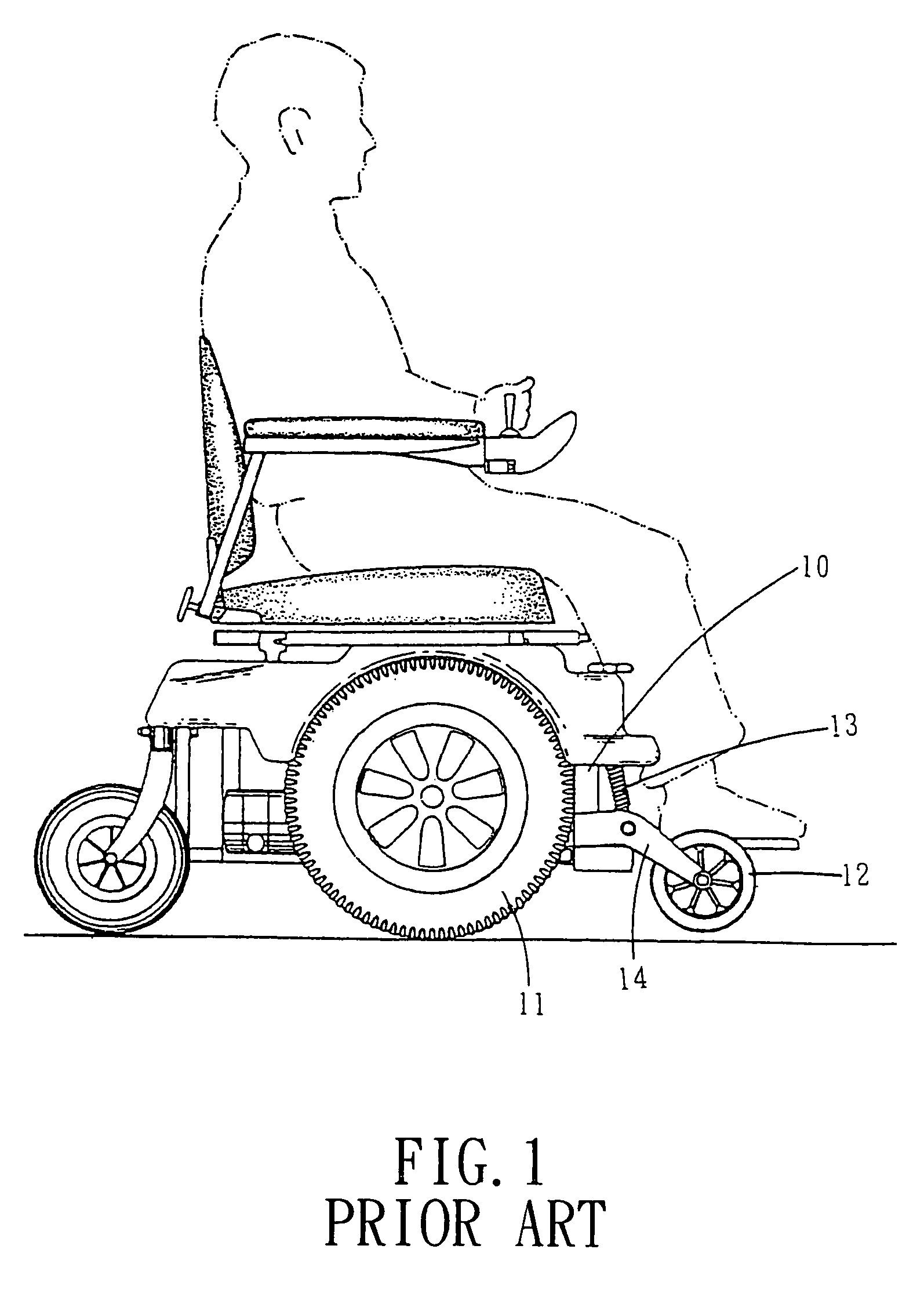 Suspension structure for wheelchair