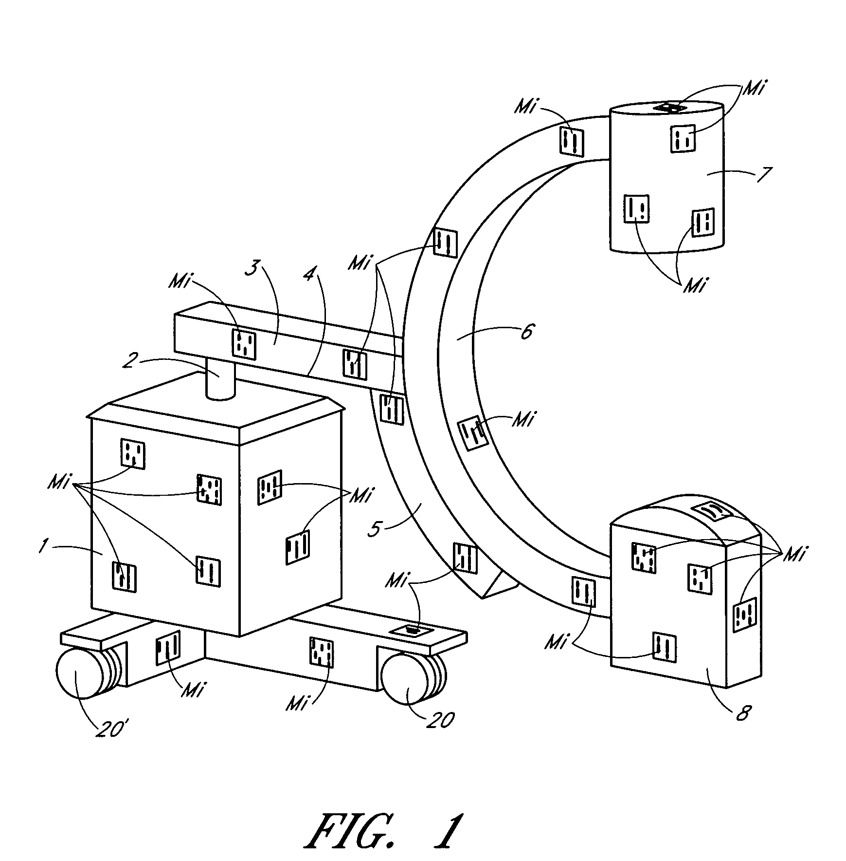 X-ray diagnostic imaging system with a plurality of coded markers