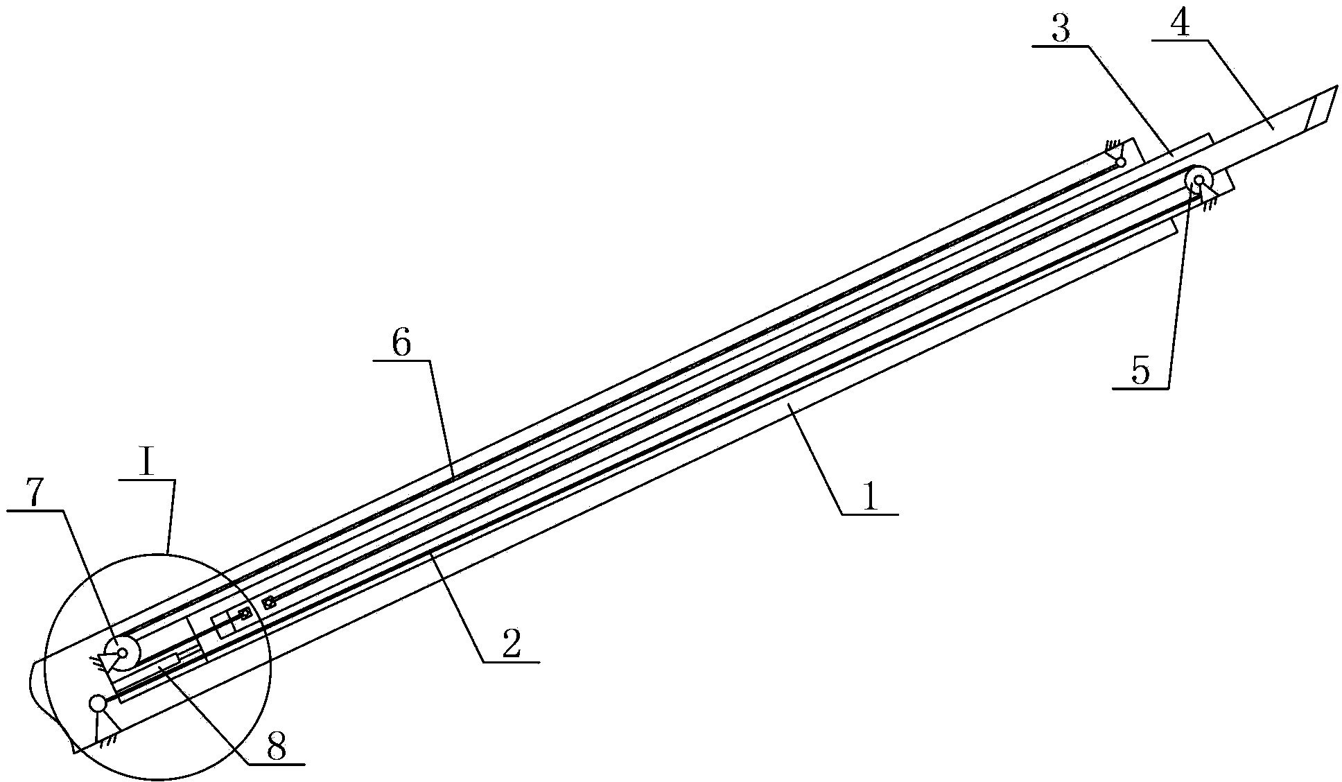 Telescopic operating arm of high-altitude operation car and hydraulic circuit of telescopic operating arm