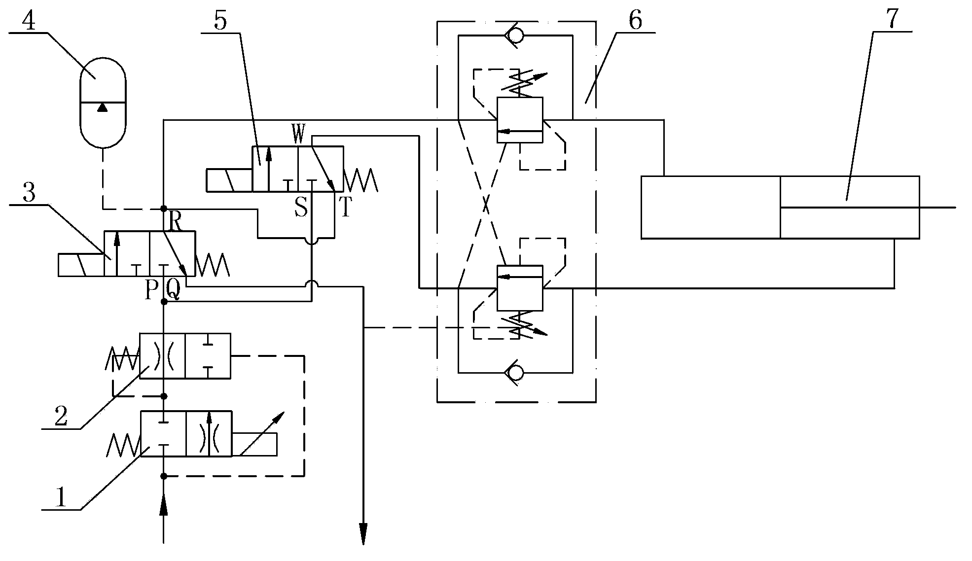 Telescopic operating arm of high-altitude operation car and hydraulic circuit of telescopic operating arm