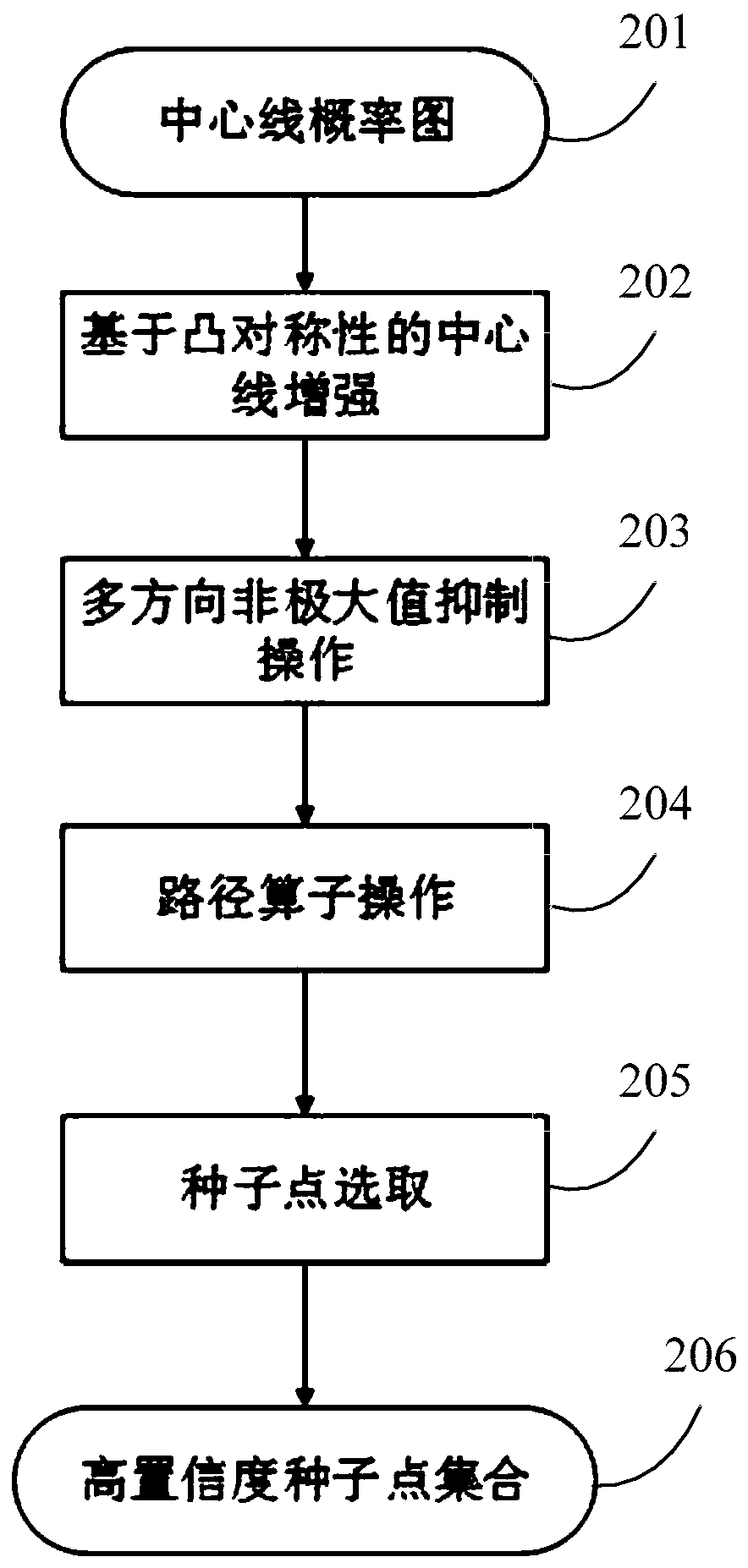 Blood vessel center line automatic extraction method and device