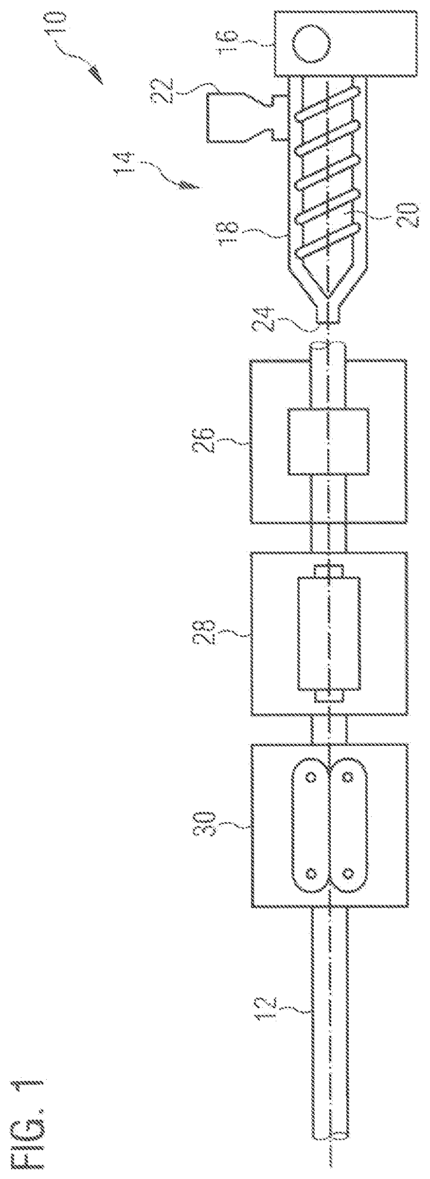 Apparatus and method for improving at least one physical property of an extruded plastic material