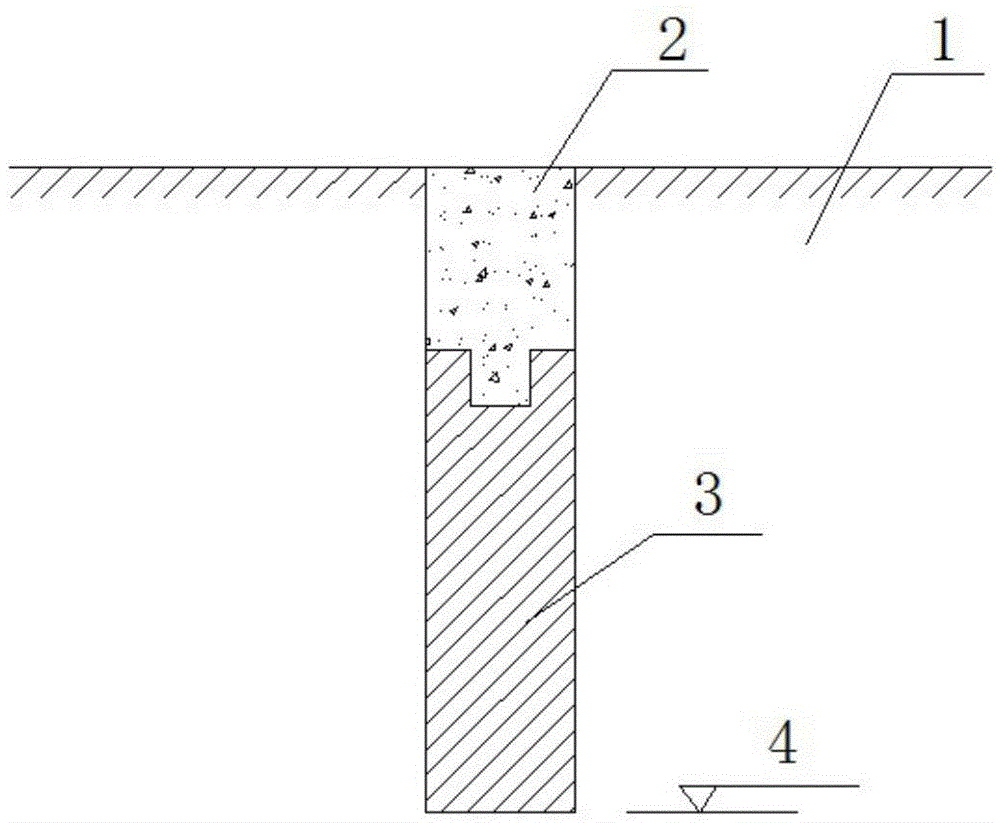 A kind of construction method of cement-soil and concrete composite material pile