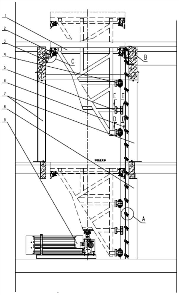 Supporting and locking device and supporting equipment of cantilever type lifting stage