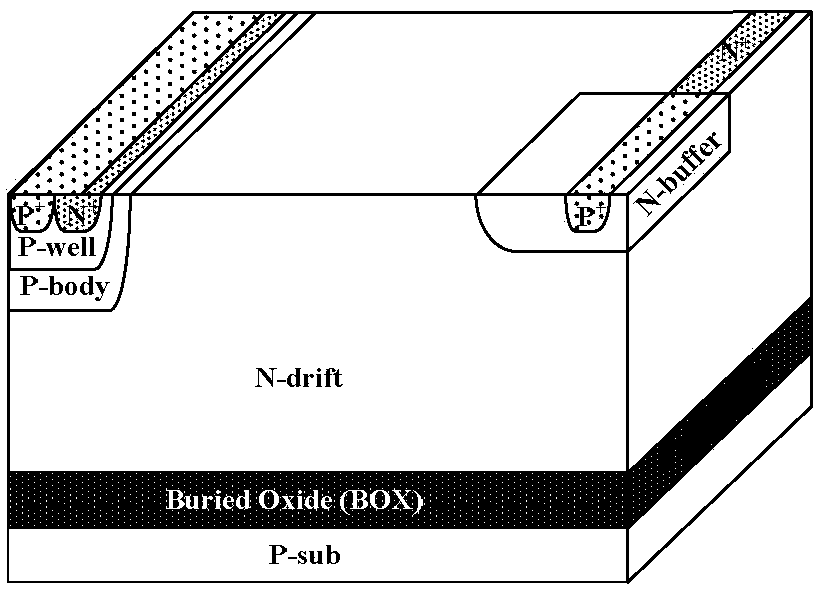 Reverse conduction lateral insulated gate bipolar transistor device for eliminating hysteresis