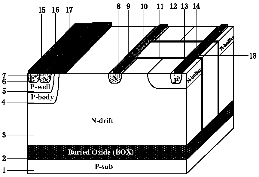 Reverse conduction lateral insulated gate bipolar transistor device for eliminating hysteresis