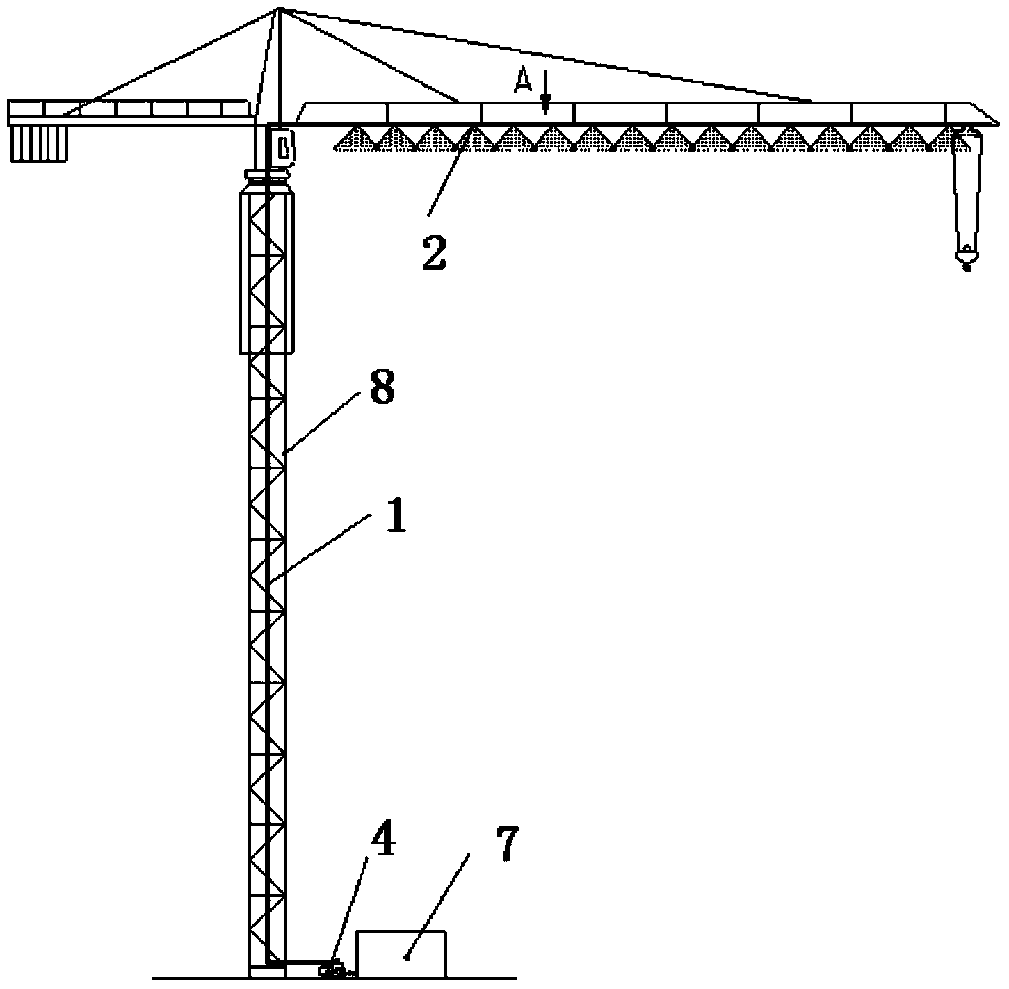 Concrete curing device and tower crane