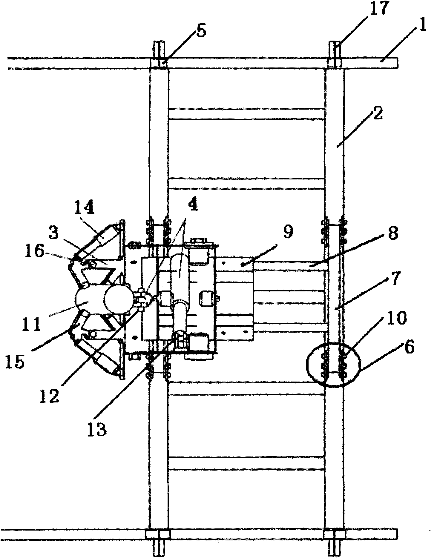 Self-displacement universal adjustable pile driving frame and use method thereof