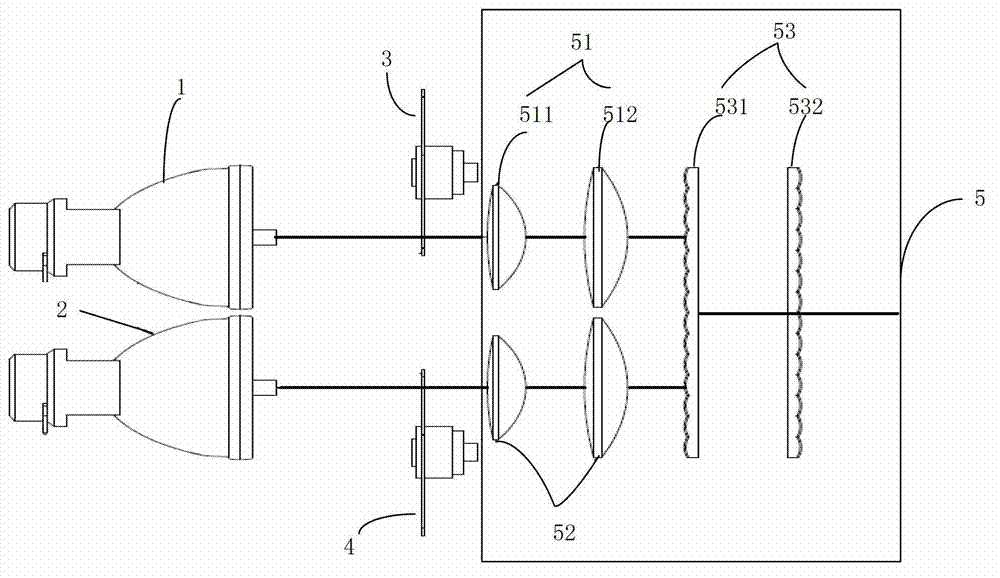 Double-lamp illumination device and projection equipment