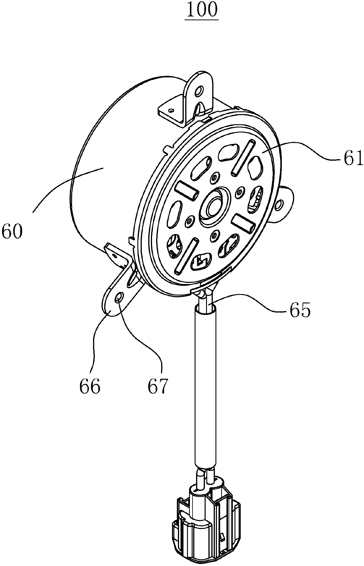 Cooling module and brush motor thereof