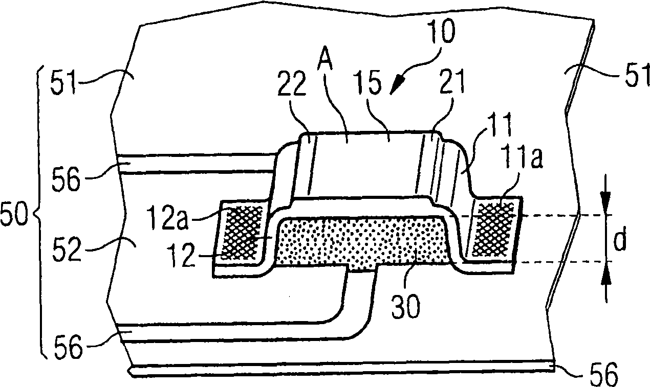 Arrangement comprising a shunt resistor and method for producing the same