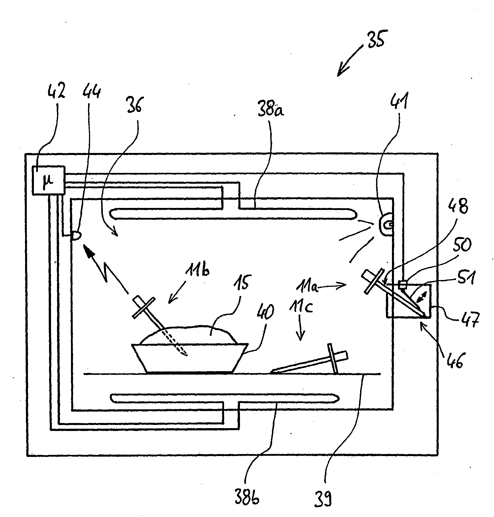 Temperature probe for an oven, oven and method for operating an oven