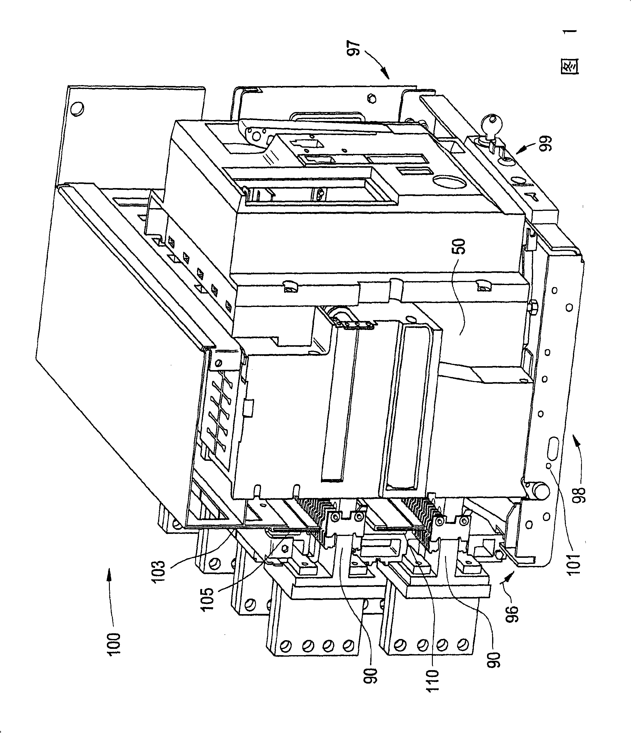 Baffle plate locking system for extraction type circuit breaker and assembling method thereof
