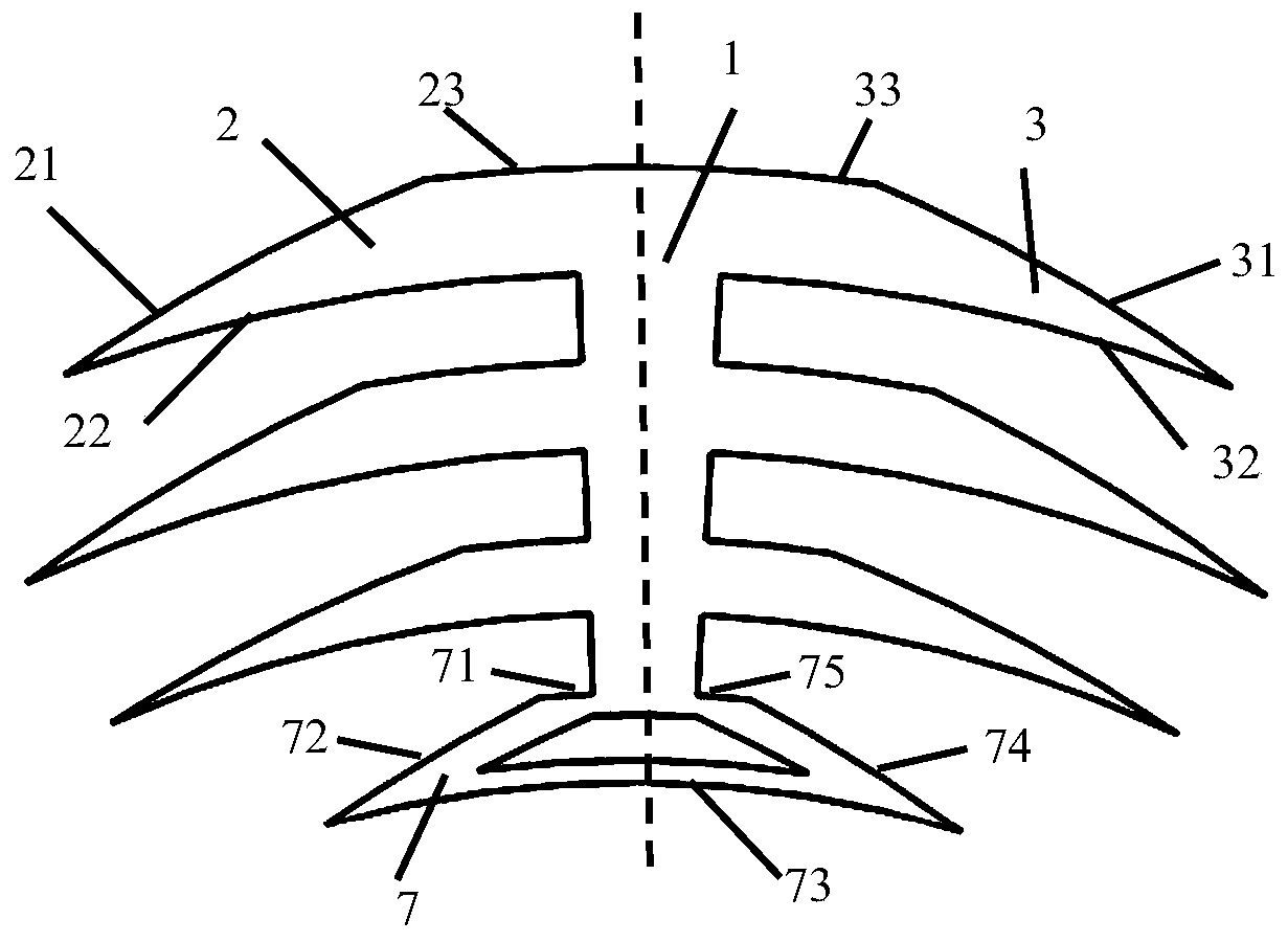 A fishbone-like dry gas seal structure